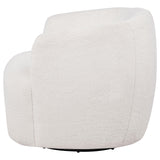 Hudson Ecru Faux Fur Swivel Accent Chair from Coaster - Luna Furniture