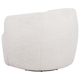 Hudson Ecru Faux Fur Swivel Accent Chair from Coaster - Luna Furniture