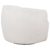 Hudson Ecru Faux Fur Swivel Accent Chair from Coaster - Luna Furniture