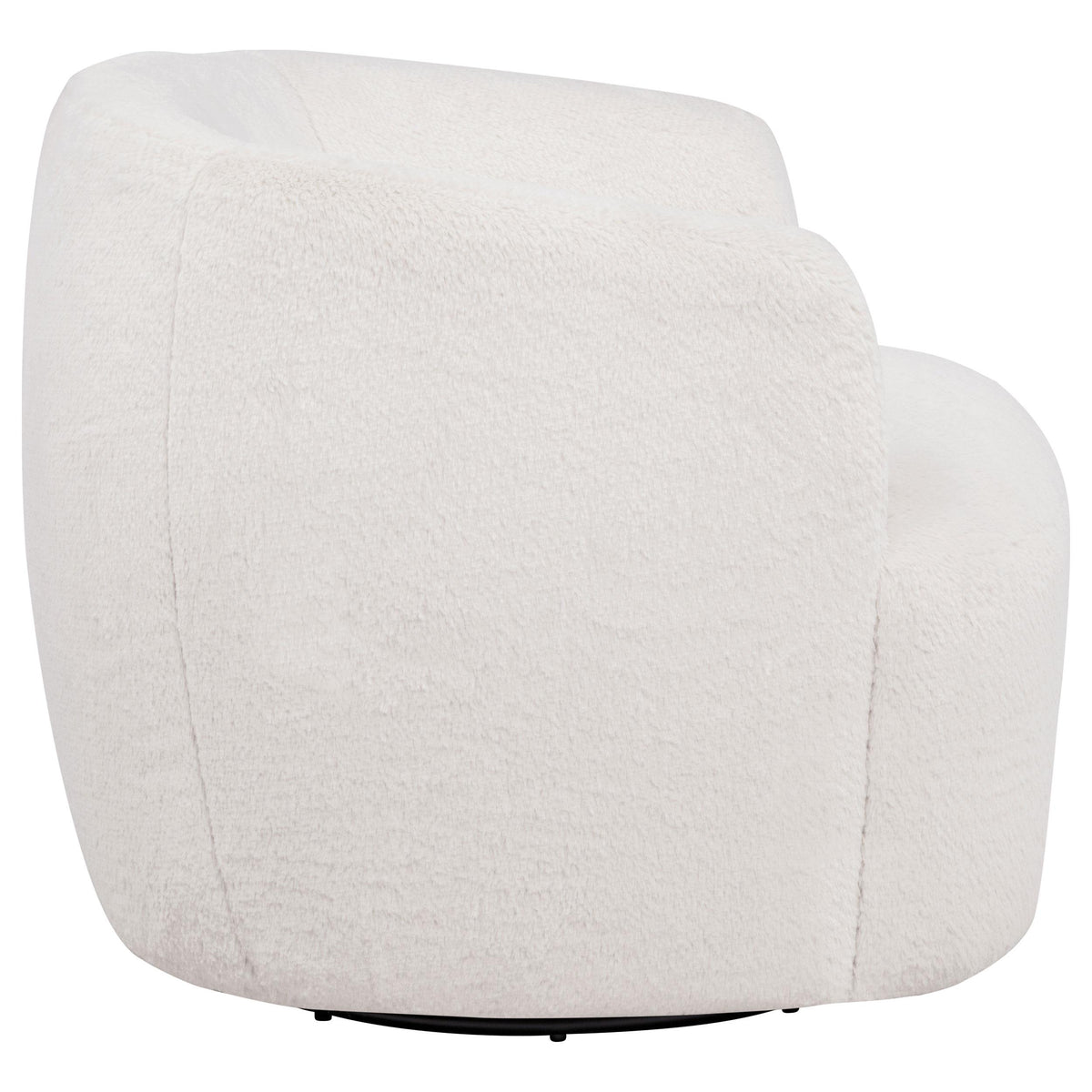Hudson Ecru Faux Fur Swivel Accent Chair from Coaster - Luna Furniture