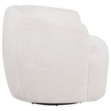 Hudson Ecru Faux Fur Swivel Accent Chair from Coaster - Luna Furniture