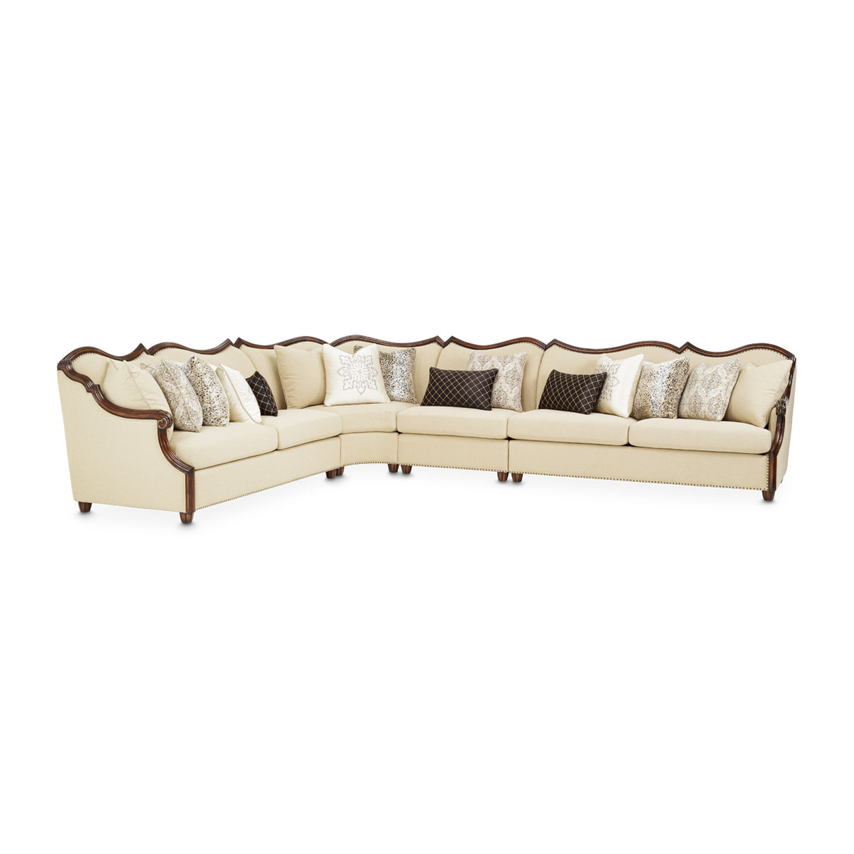 Chamberi Warm Cognac 4 Pc Sectional Set Warm Cognac from Michael Amini - Luna Furniture