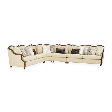 Chamberi Warm Cognac 4 Pc Sectional Set Warm Cognac from Michael Amini - Luna Furniture