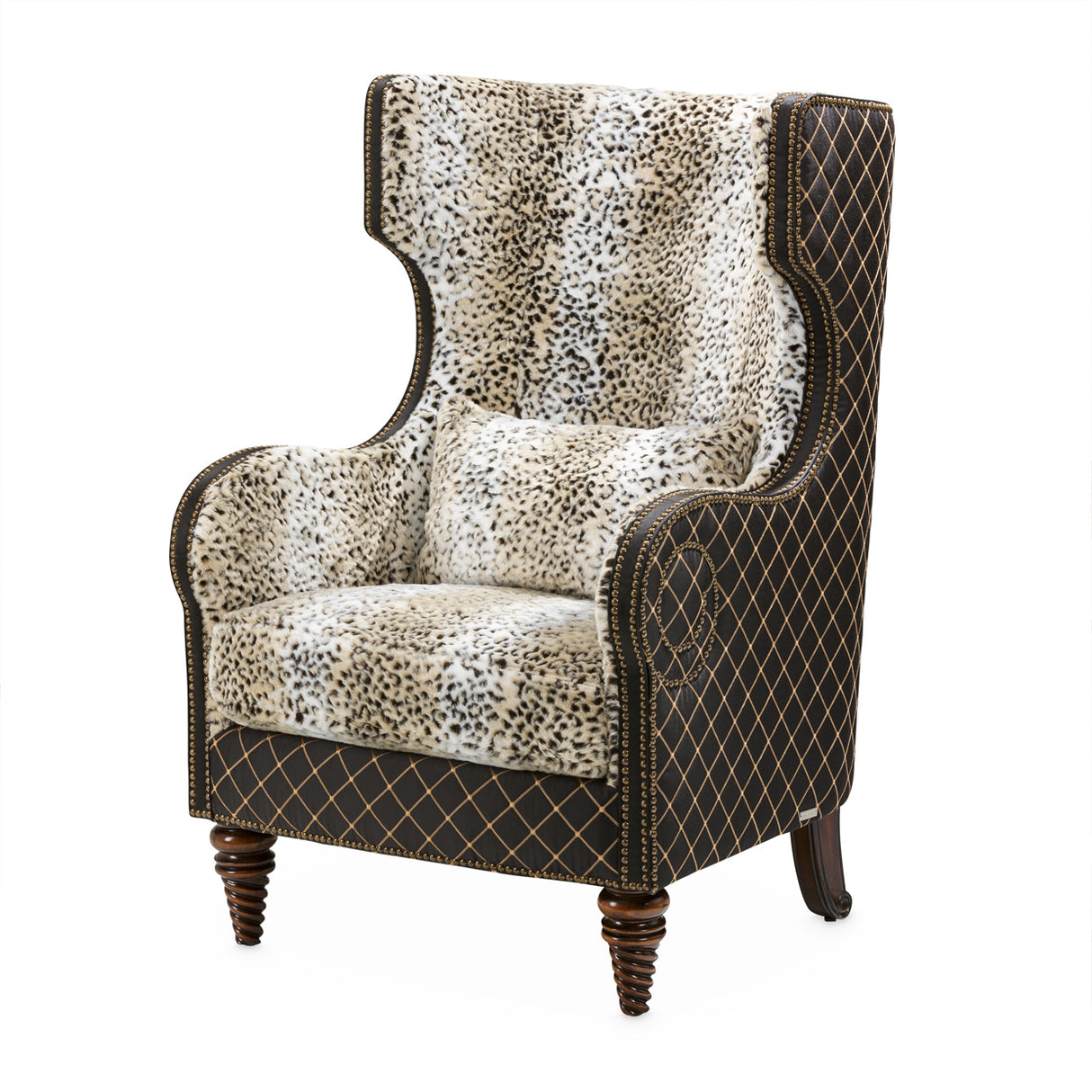 Chamberi Warm Cognac Wing Chair Lynx Warm Cognac from Michael Amini - Luna Furniture