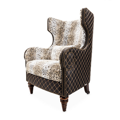 Chamberi Warm Cognac Wing Chair Lynx Warm Cognac from Michael Amini - Luna Furniture