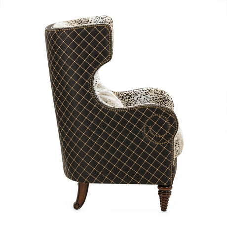 Chamberi Warm Cognac Wing Chair Lynx Warm Cognac from Michael Amini - Luna Furniture