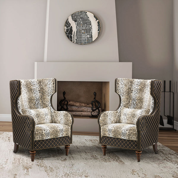 Chamberi Warm Cognac Wing Chair Lynx Warm Cognac