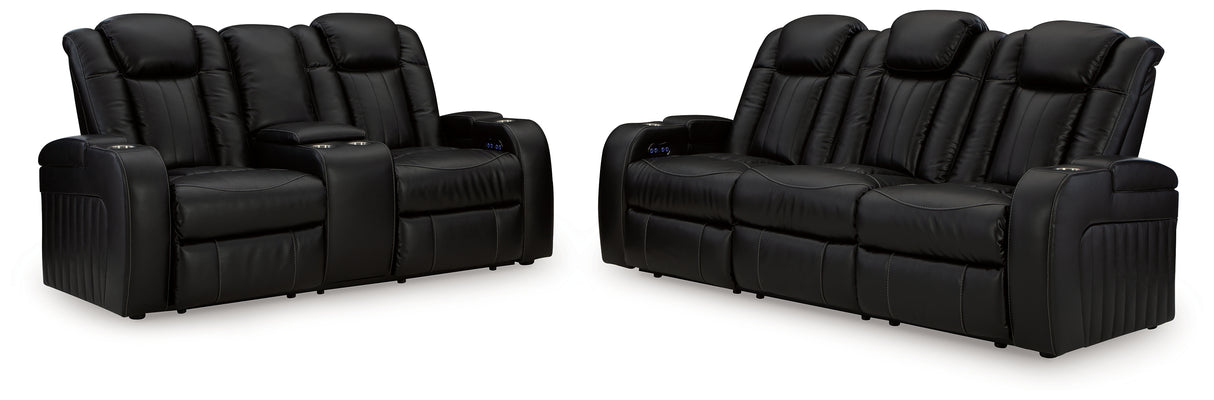 Caveman Den Midnight Power Reclining Sofa and Loveseat from Ashley Furniture - Luna Furniture