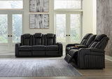 Caveman Den Midnight Power Reclining Sofa and Loveseat from Ashley Furniture - Luna Furniture