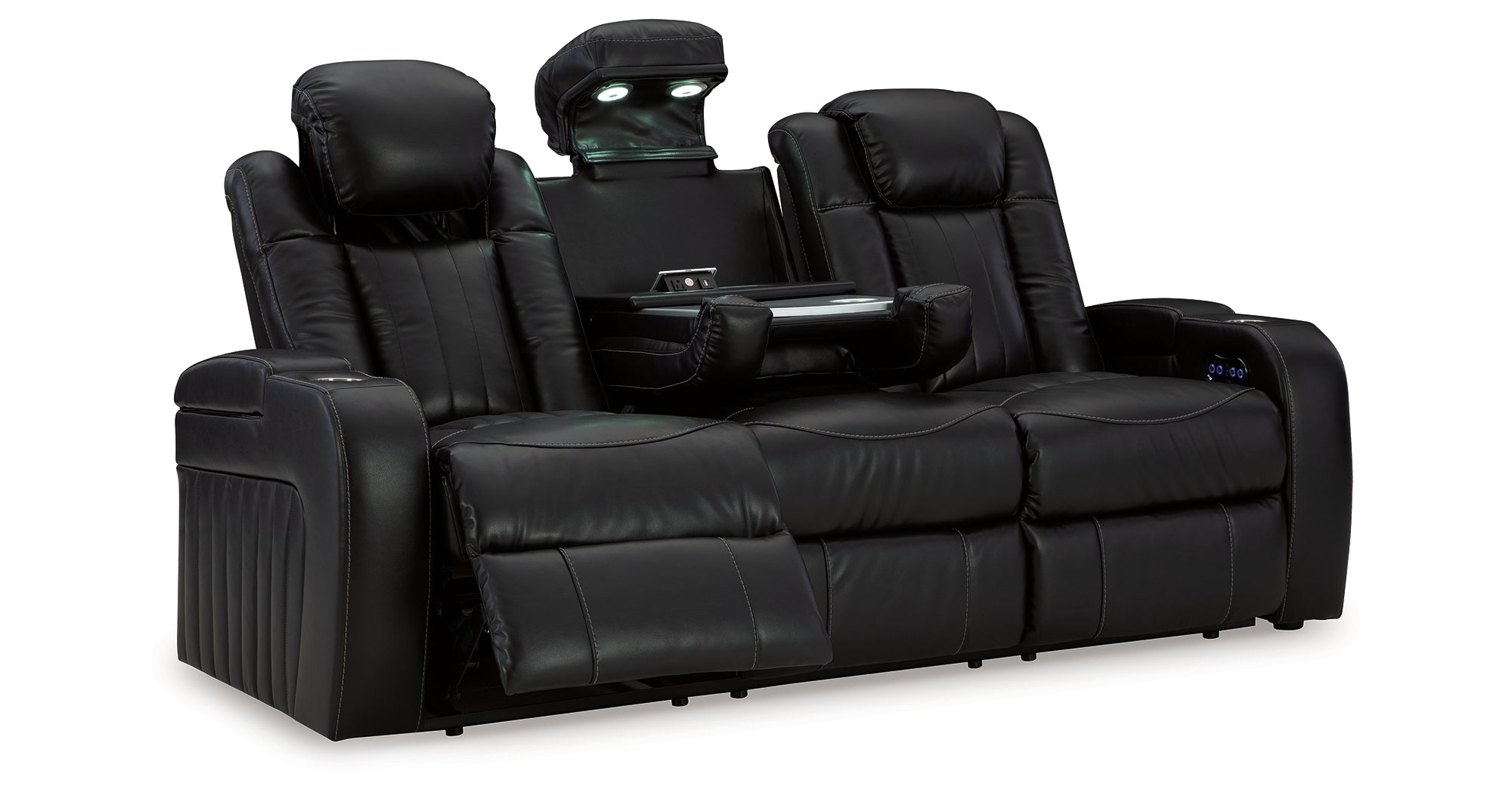 Ashley Caveman Den Midnight Power Reclining Sofa - Luna Furniture