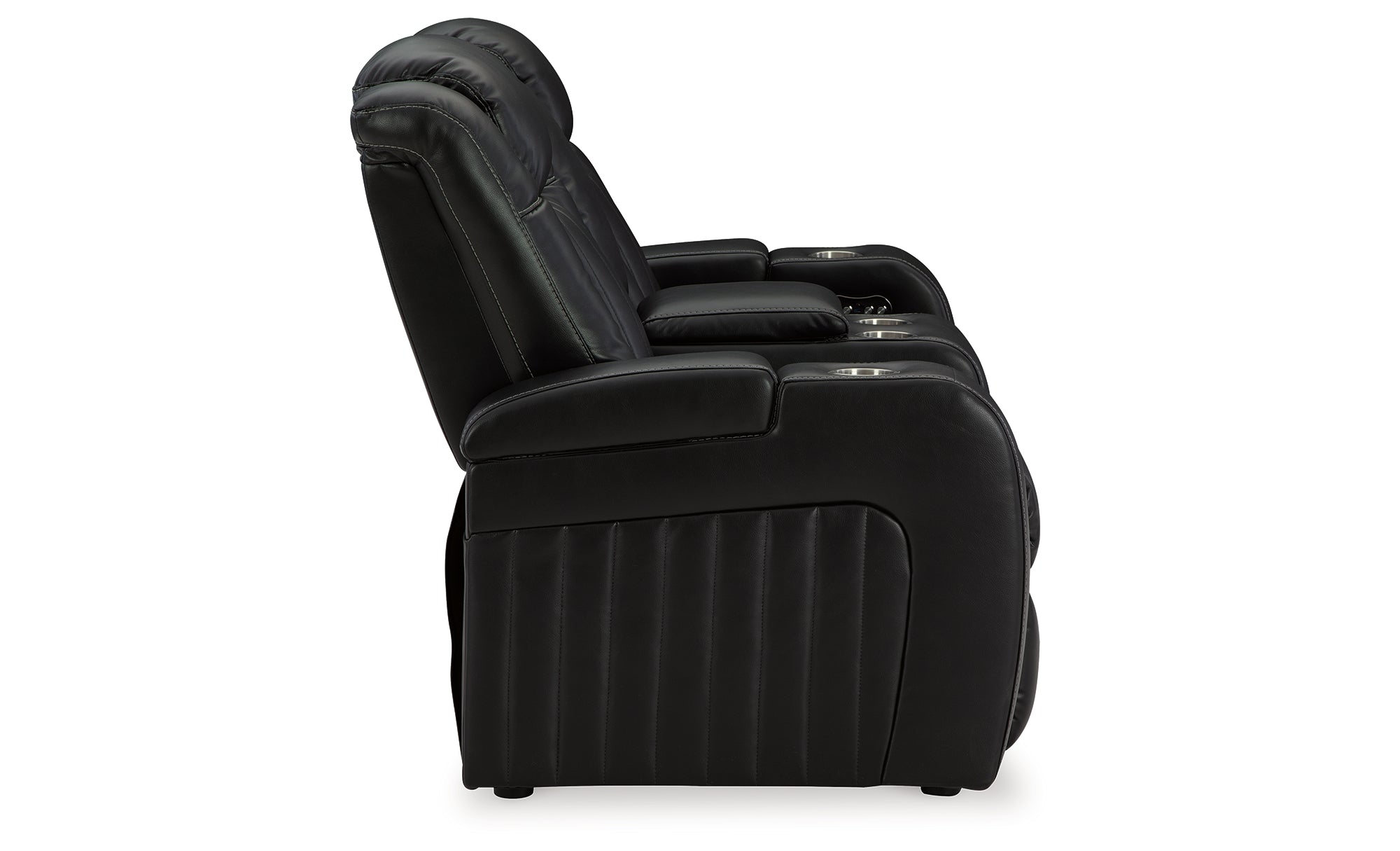 Caveman Den Midnight Power Reclining Loveseat with Console - Luna