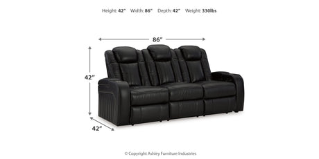 Caveman Den Sofa, Loveseat and Recliner in Midnight from Ashley - Luna Furniture