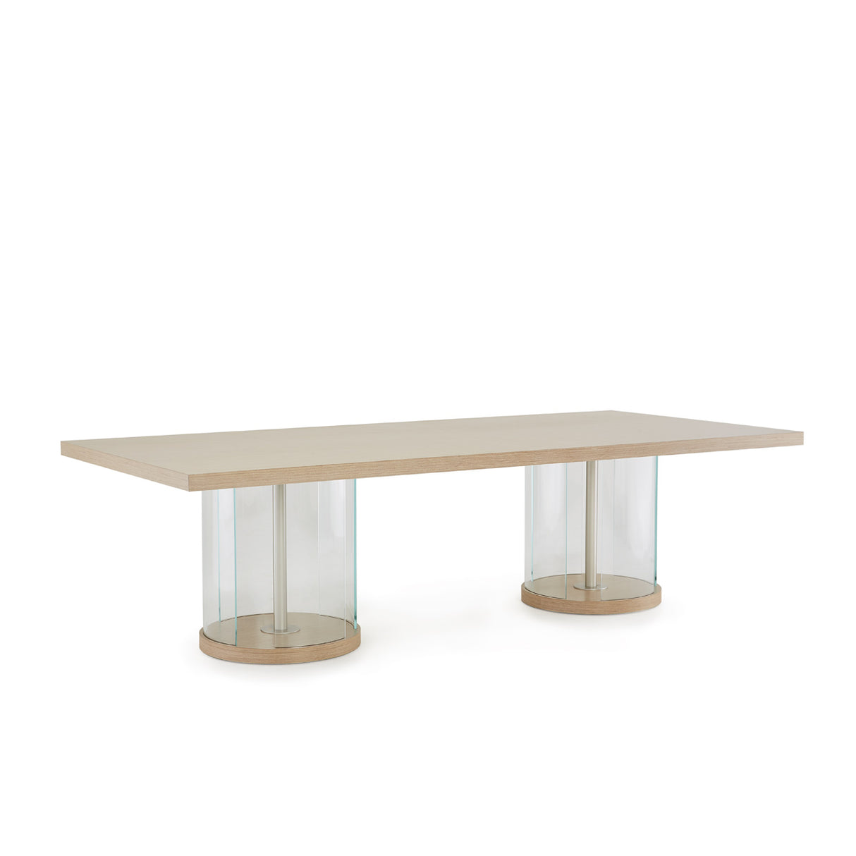 Laguna Ridge Washed Oak Rectangular Double Pedestal Dining Table (3 Pc) from Michael Amini - Luna Furniture