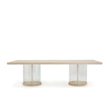 Laguna Ridge Washed Oak Rectangular Double Pedestal Dining Table (3 Pc) from Michael Amini - Luna Furniture