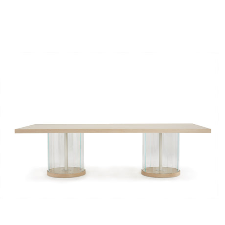 Laguna Ridge Washed Oak Rectangular Double Pedestal Dining Table (3 Pc) from Michael Amini - Luna Furniture