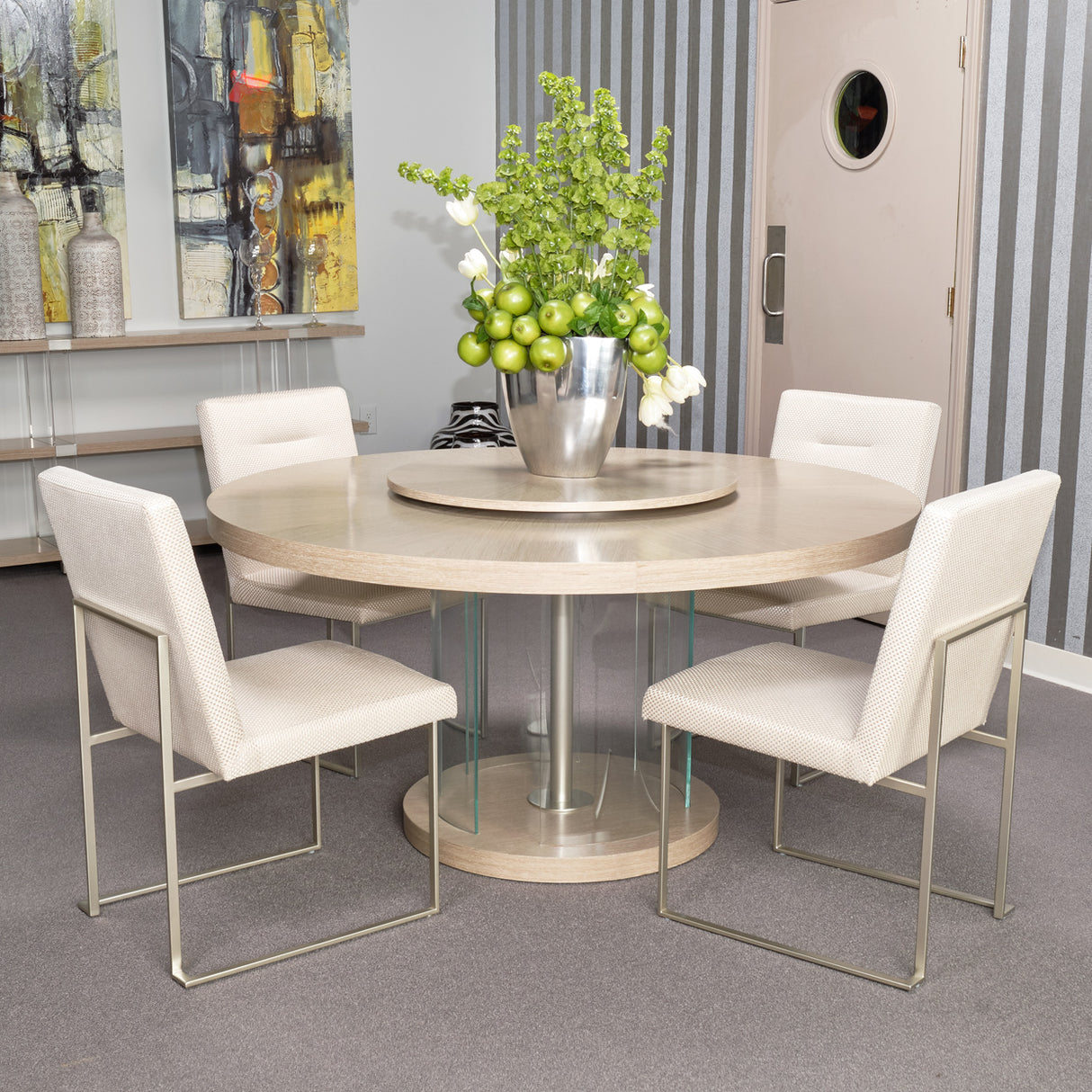 Laguna Ridge Brushed Silver Side Chair from Michael Amini - Luna Furniture