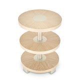 Laguna Ridge Washed Oak Round Chairside Table from Michael Amini - Luna Furniture