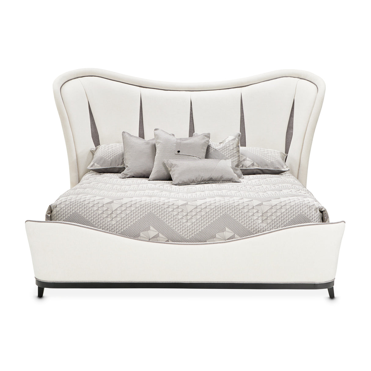 Tuxedo Piano Keyboard Eastern King Upholstered 3pc Bed from Michael Amini - Luna Furniture