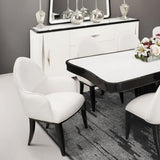 Tuxedo Piano Keyboard Dining Arm Chair from Michael Amini - Luna Furniture