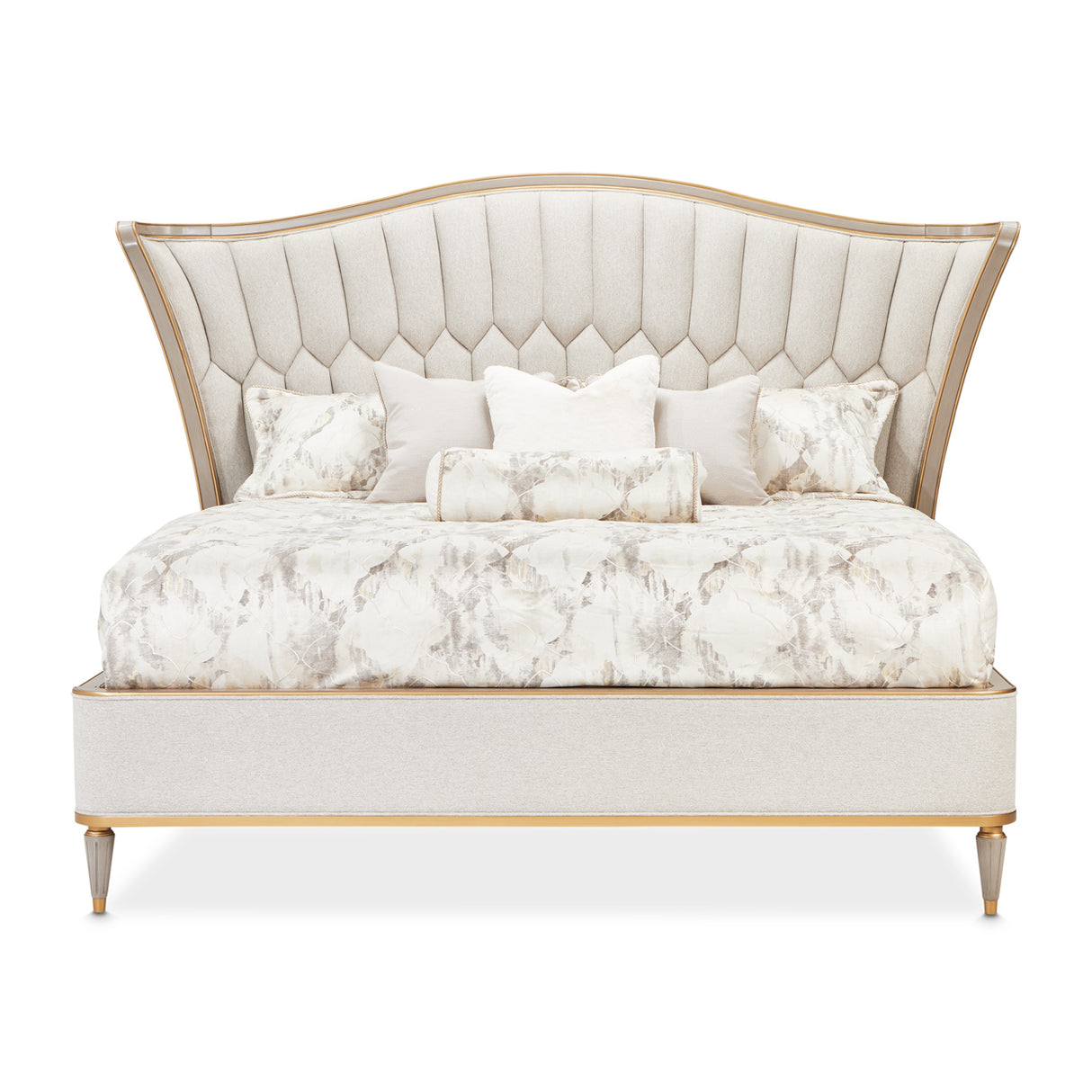 St. Charles Dove Gray Queen Bed from Michael Amini - Luna Furniture
