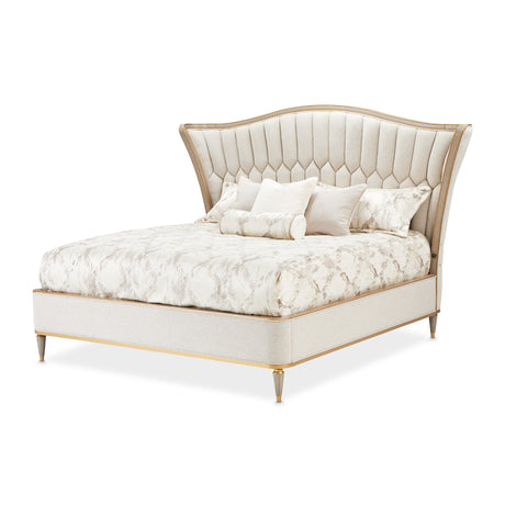 St. Charles Dove Gray Eastern King Bed from Michael Amini - Luna Furniture