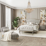 St. Charles Dove Gray Eastern King Bed from Michael Amini - Luna Furniture