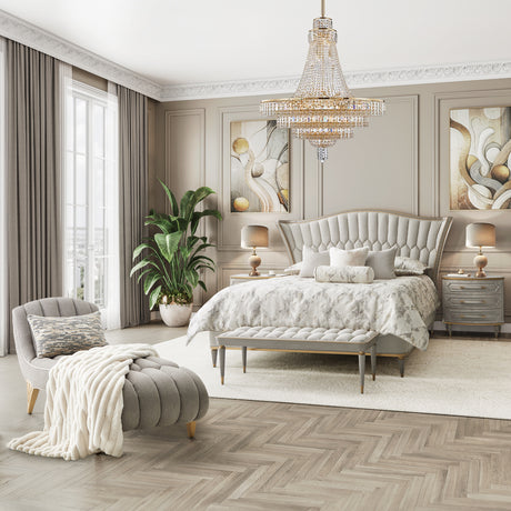 St. Charles Dove Gray Eastern King Bed from Michael Amini - Luna Furniture