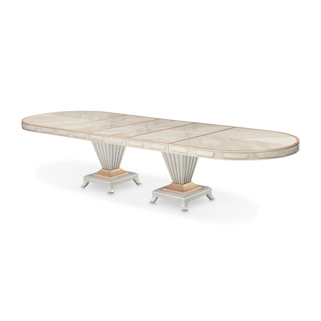 St. Charles Dove Gray Double Pedestal Dining Table from Michael Amini - Luna Furniture