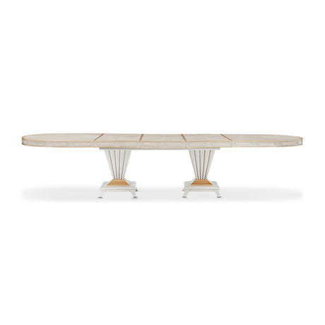 St. Charles Dove Gray Double Pedestal Dining Table from Michael Amini - Luna Furniture