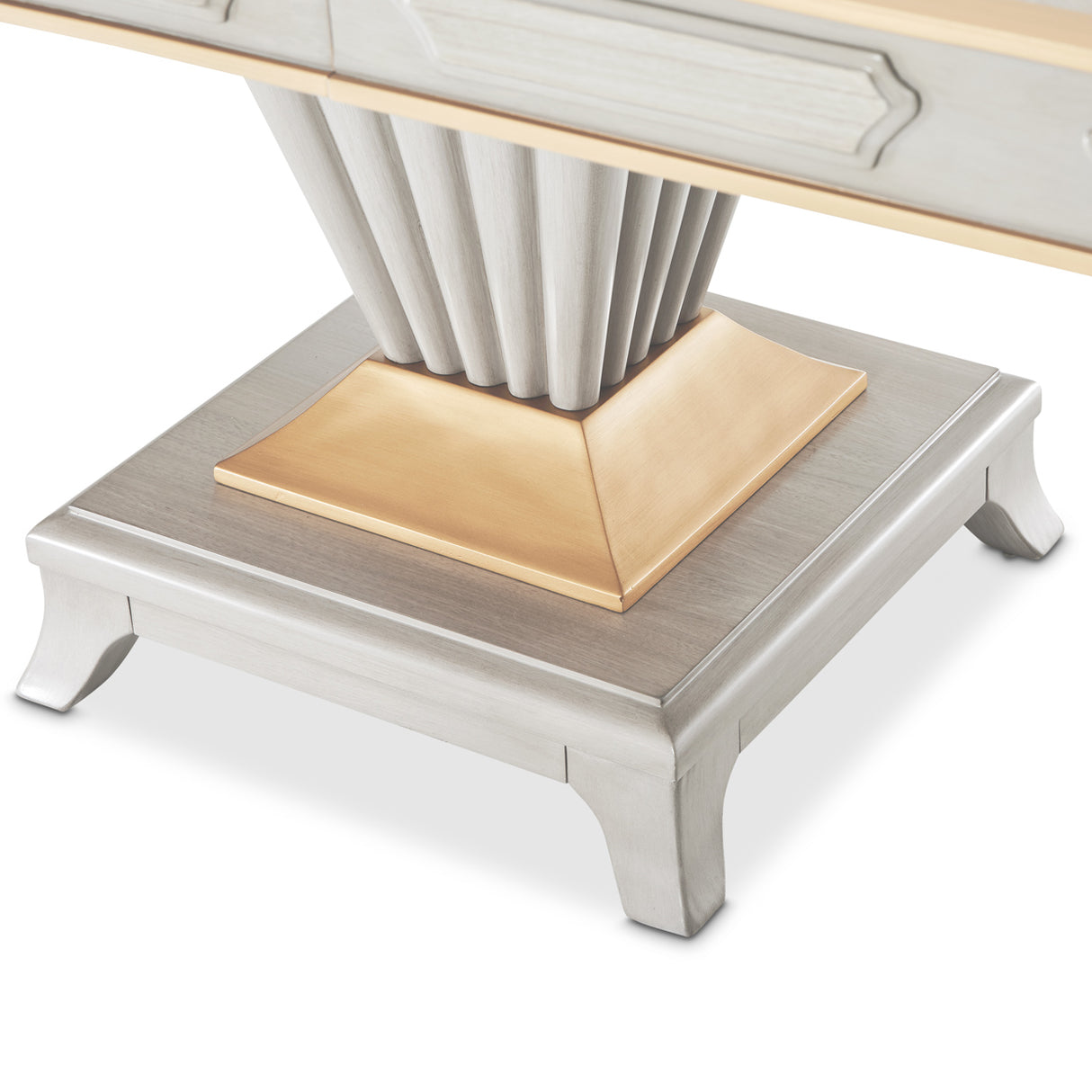 St. Charles Dove Gray Double Pedestal Dining Table from Michael Amini - Luna Furniture