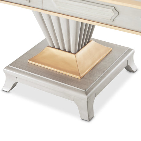 St. Charles Dove Gray Double Pedestal Dining Table from Michael Amini - Luna Furniture