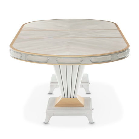 St. Charles Dove Gray Double Pedestal Dining Table from Michael Amini - Luna Furniture