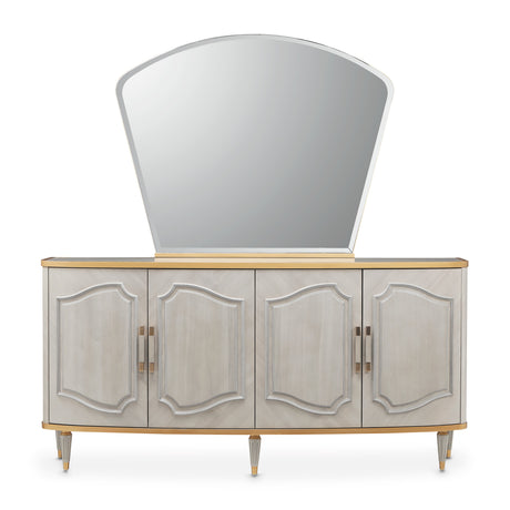 St. Charles Dove Gray Sideboard With Mirror from Michael Amini - Luna Furniture