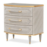 St. Charles Dove Gray 3-drawer Nightstand from Michael Amini - Luna Furniture