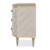 St. Charles Dove Gray 3-drawer Nightstand from Michael Amini - Luna Furniture