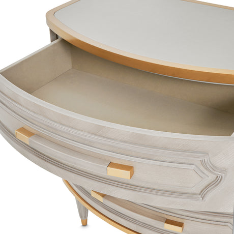 St. Charles Dove Gray 3-drawer Nightstand from Michael Amini - Luna Furniture