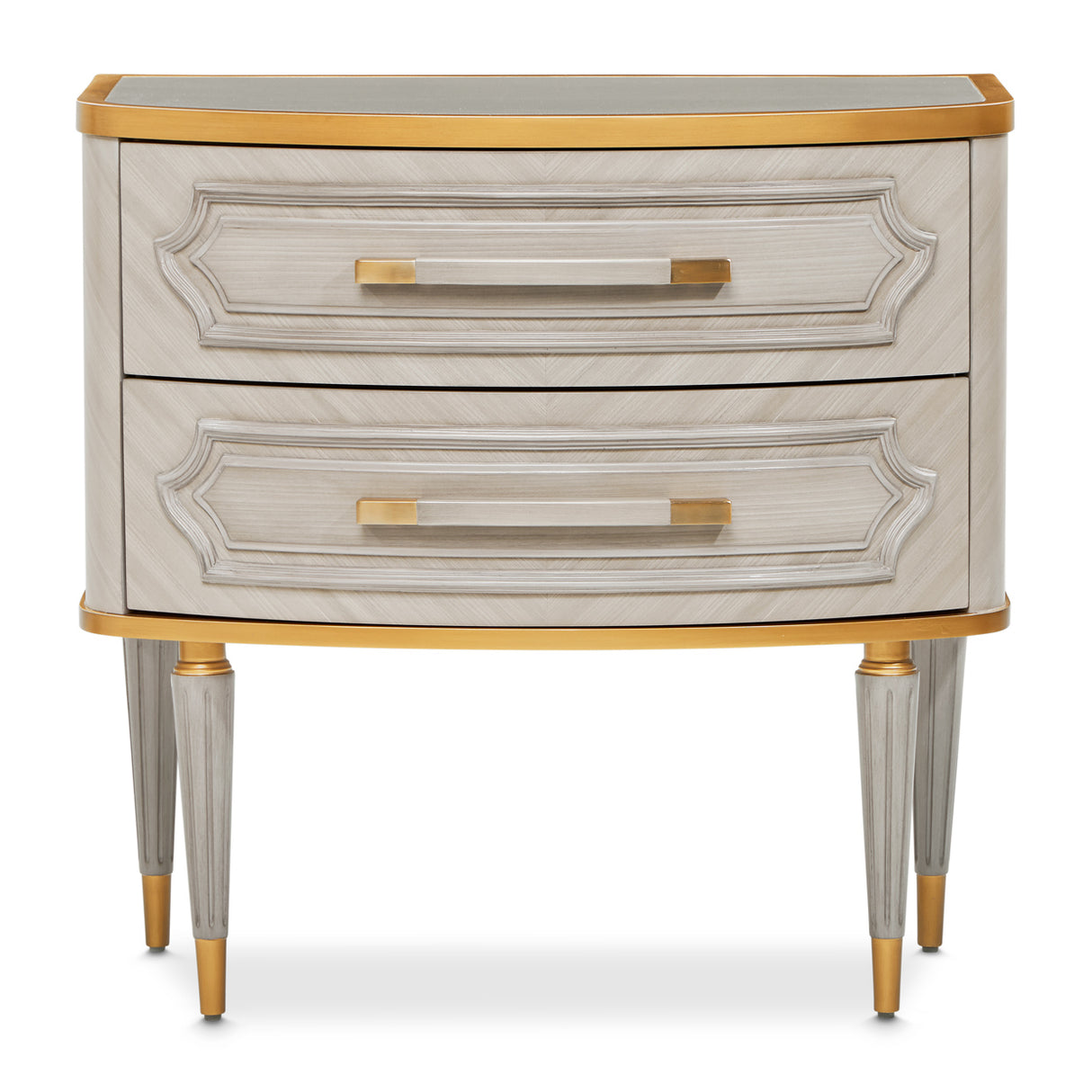 St. Charles Dove Gray 2-drawer Nightstand from Michael Amini - Luna Furniture