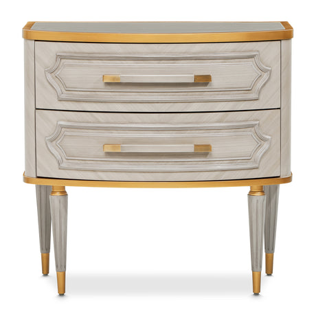 St. Charles Dove Gray 2-drawer Nightstand from Michael Amini - Luna Furniture