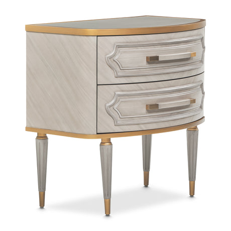 St. Charles Dove Gray 2-drawer Nightstand from Michael Amini - Luna Furniture