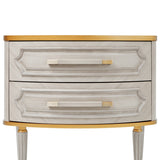 St. Charles Dove Gray 2-drawer Nightstand from Michael Amini - Luna Furniture