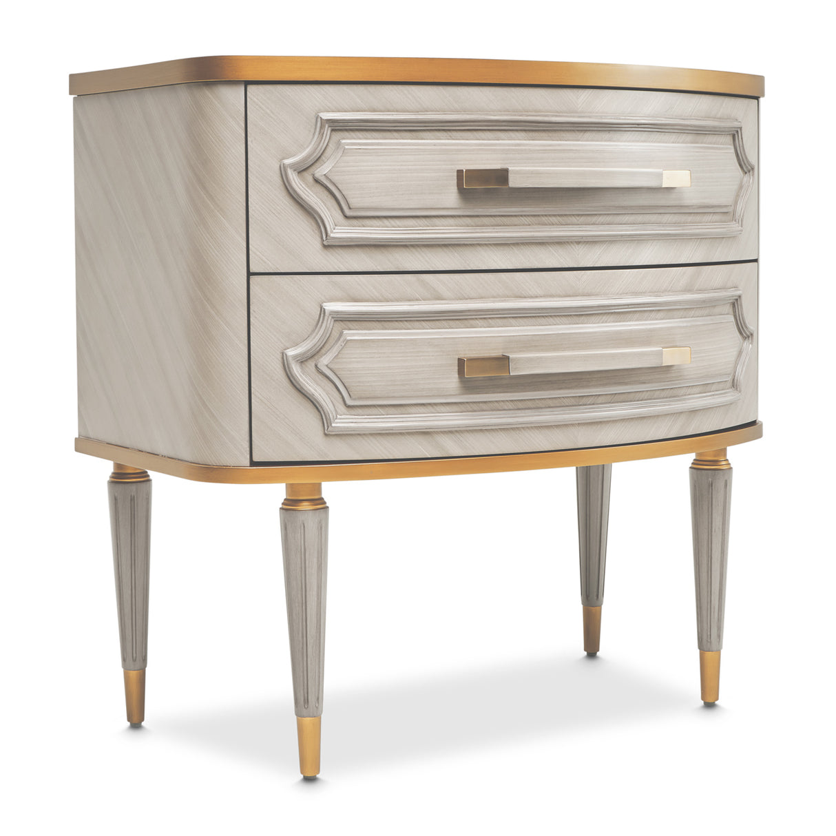 St. Charles Dove Gray 2-drawer Nightstand from Michael Amini - Luna Furniture