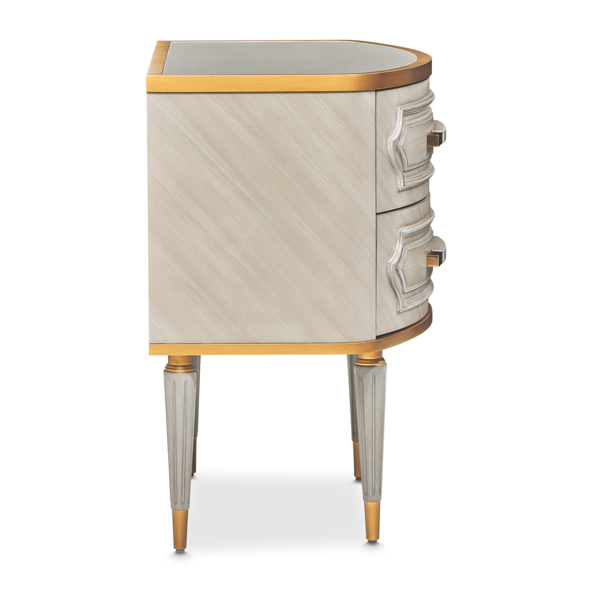 St. Charles Dove Gray 2-drawer Nightstand from Michael Amini - Luna Furniture