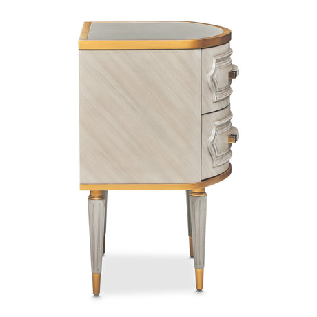 St. Charles Dove Gray 2-drawer Nightstand from Michael Amini - Luna Furniture