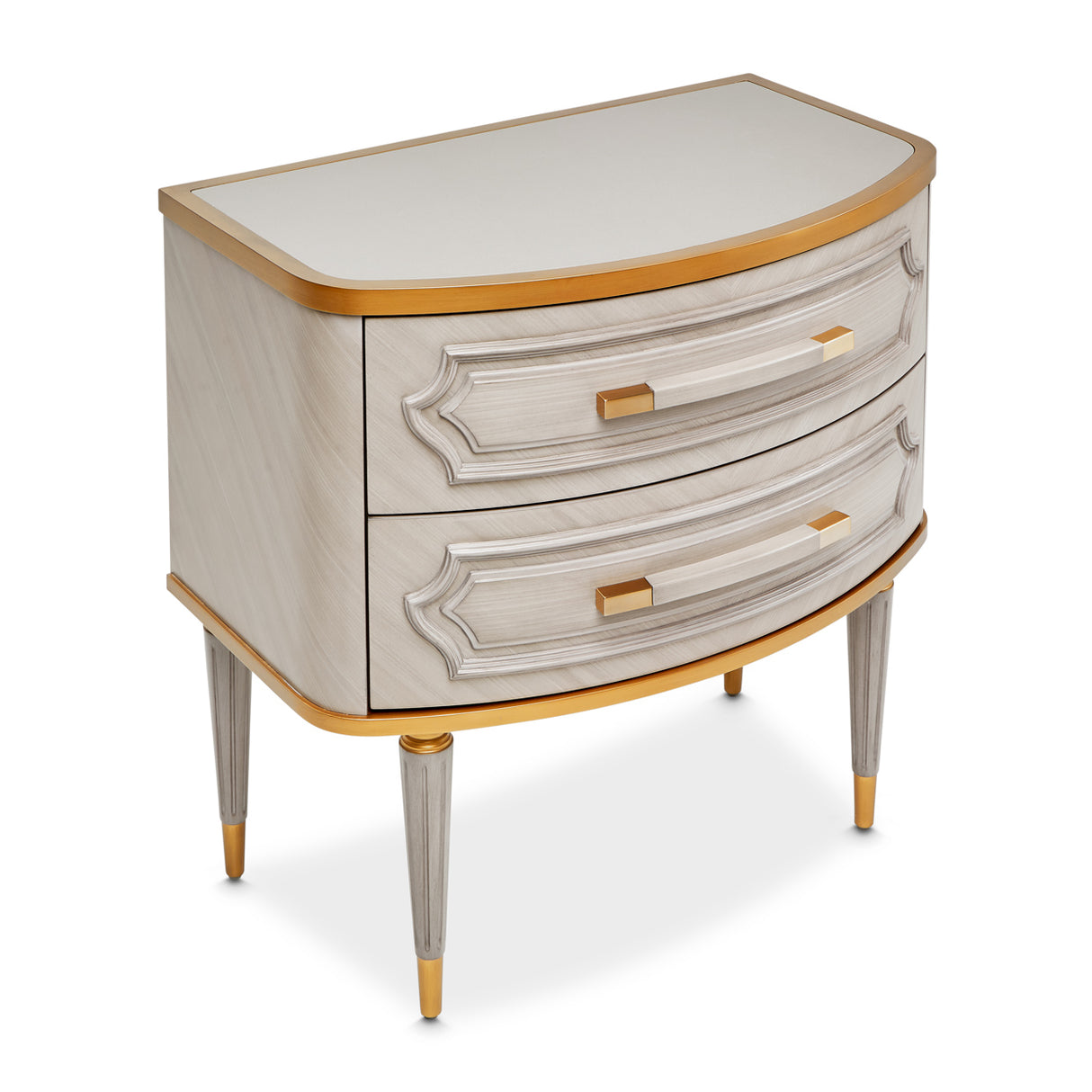 St. Charles Dove Gray 2-drawer Nightstand from Michael Amini - Luna Furniture