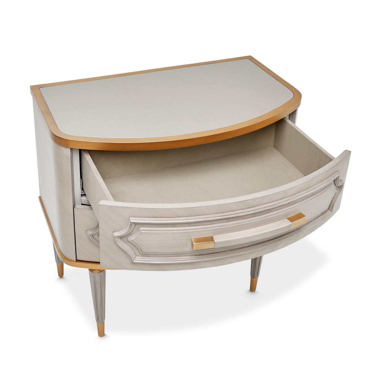 St. Charles Dove Gray 2-drawer Nightstand from Michael Amini - Luna Furniture