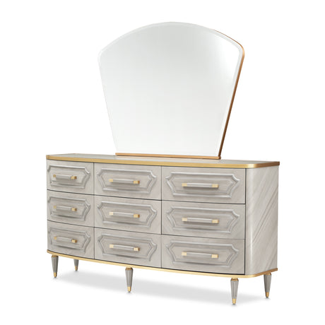 St. Charles Dove Gray Dresser With Mirror from Michael Amini - Luna Furniture
