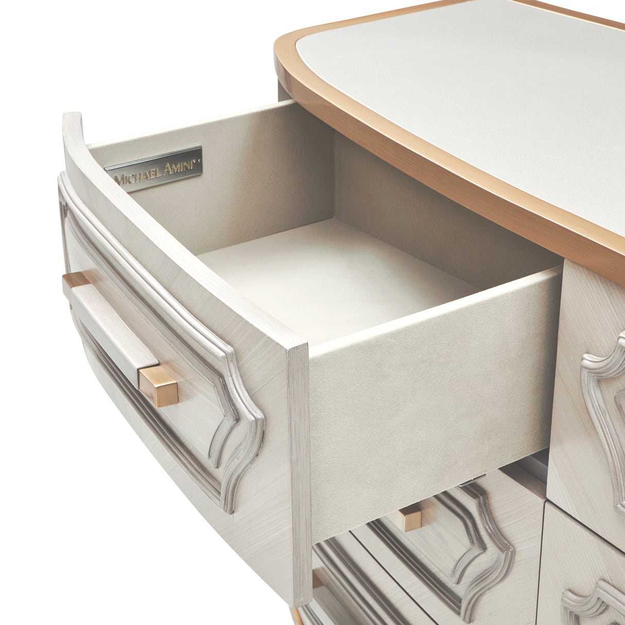 St. Charles Dove Gray Dresser from Michael Amini - Luna Furniture