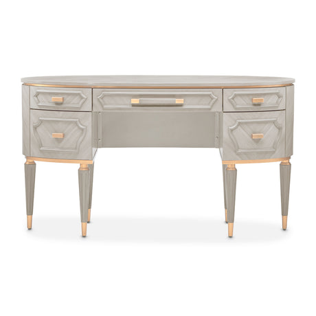 St. Charles Dove Gray Vanity Desk from Michael Amini - Luna Furniture