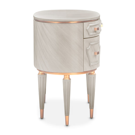St. Charles Dove Gray Vanity Desk from Michael Amini - Luna Furniture