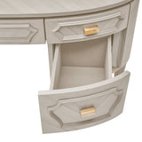 St. Charles Dove Gray Vanity Desk from Michael Amini - Luna Furniture